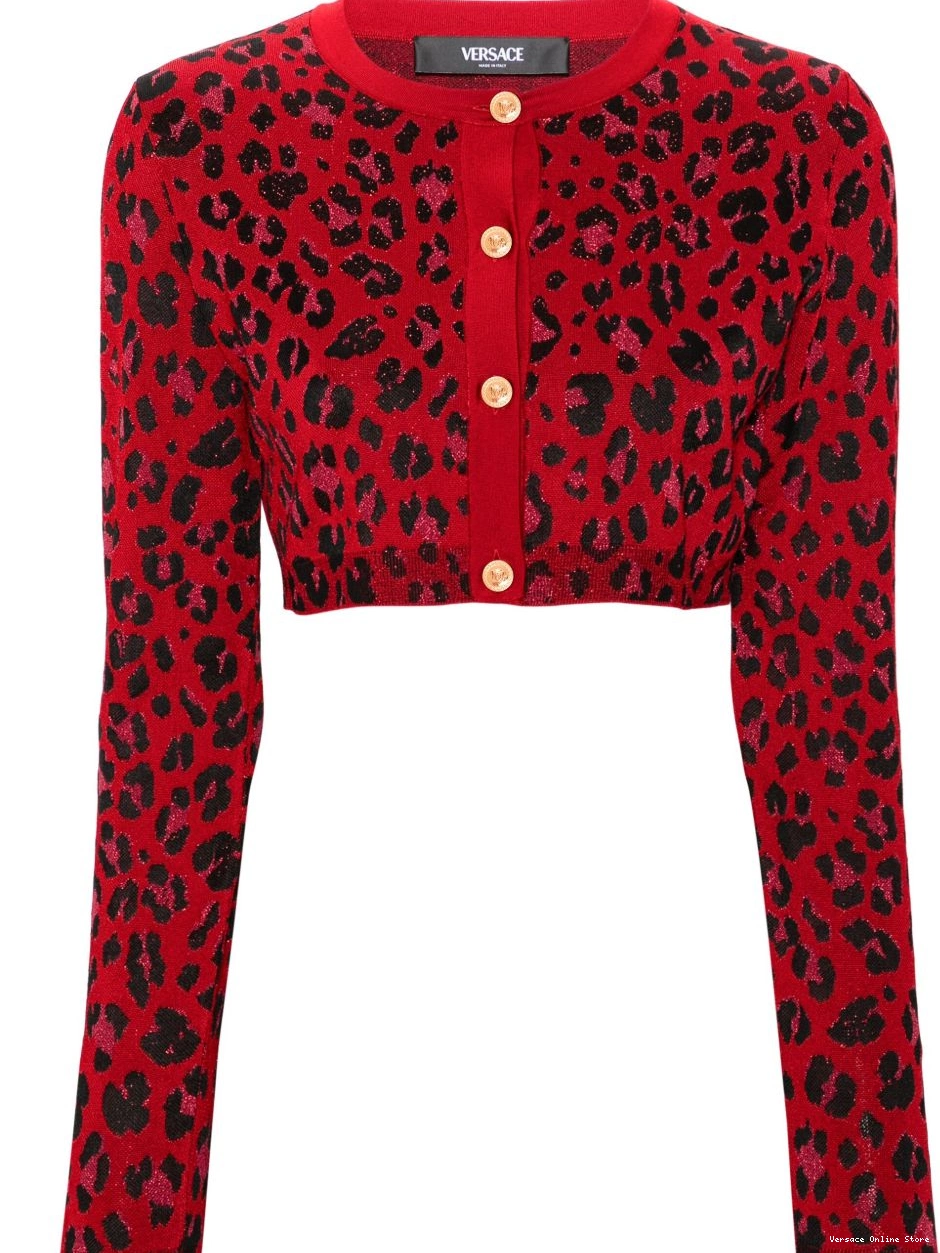 cropped leopard-jacquard Women cardigan Versace 0820